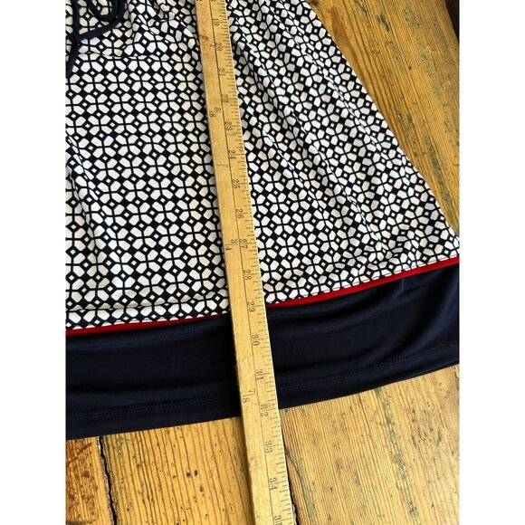 En Focus Petite Womens Navy White Dress 8P Sleeveless Geometric‎ polyester - Picture 7 of 7